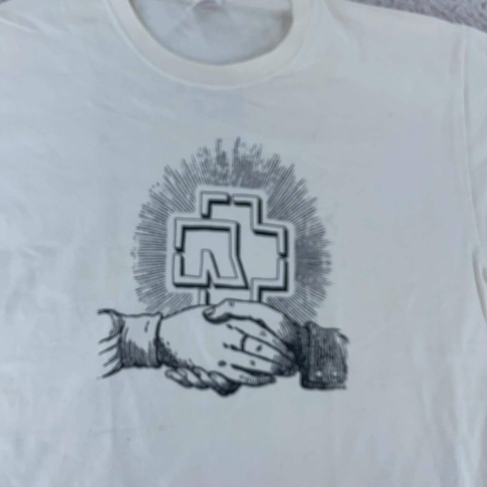 Vintage Rammstein Shirt Mens Medium Heirate Mich Graphic Band Tee Metal Concert